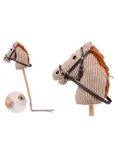  Stokpaard met geluid - bruine rib