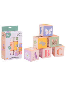 JohnToy Happy World zachte blokken in pastelkleuren