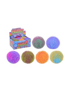 JohnToy Fluffy Puffer bal 23 cm, multi color