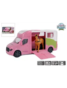 Kids Globe Anemone Paarden truck roze, met licht en geluid