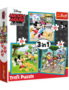 Trefl Mickey and friends 3 in 1 puzzel - 20,36 en 50 stukjes