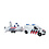 Kids Globe VW Transporter Politie met boot - met pull back functie