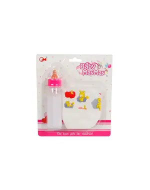  Melkflesje  (13,5 cm) en luier voor pop 35-45 cn