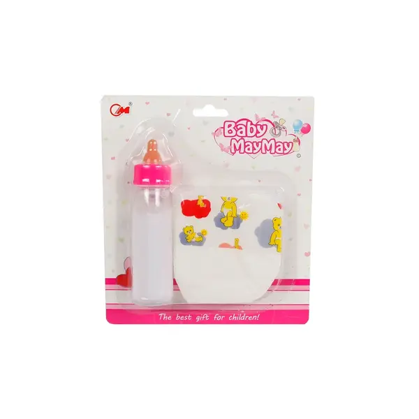 Melkflesje  (13,5 cm) en luier voor pop 35-45 cn