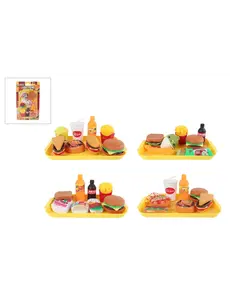  Speelset fastfood Mini Menu 8/9 delig 4ass. - 10x16,5cm