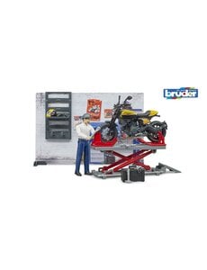 Bruder 62102 - Werkplaats voor motoren met monteur