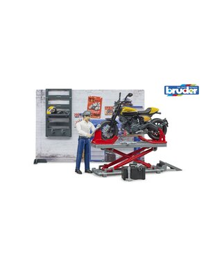 Bruder 62102 - Werkplaats voor motoren met monteur