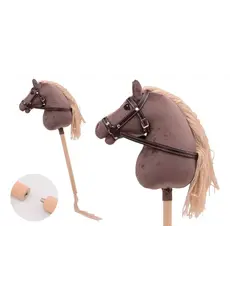 Stokpaard de luxe - bruine suede
