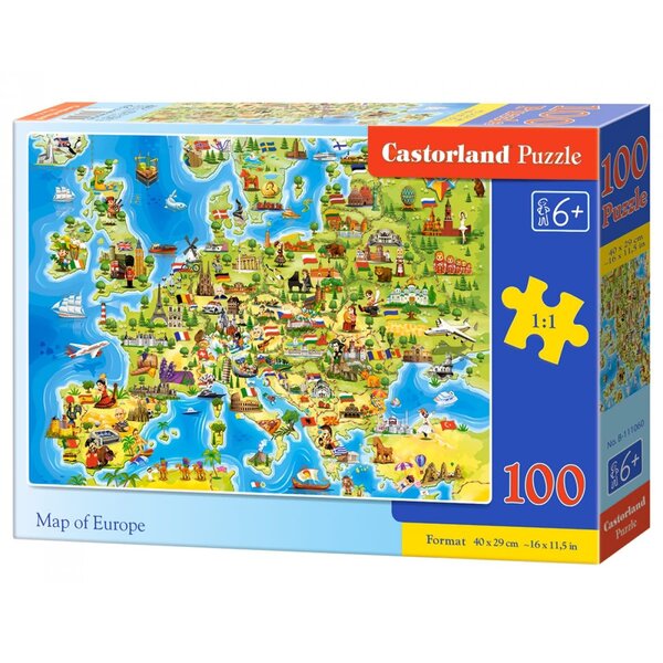 Castorland Kaart van Europa - 100 stukjes