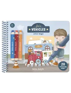 Little Dutch Jim's kleurboek voertuigen met kleurpotloden