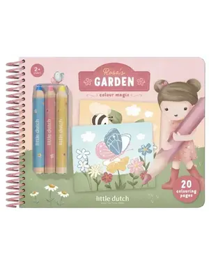 Little Dutch Rosa's Garden kleurboek met kleurpotloden