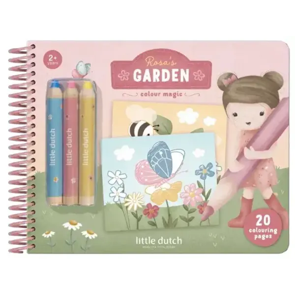 Little Dutch Rosa's Garden kleurboek met kleurpotloden