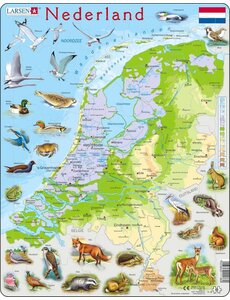  Larsen puzzel Nederland met dieren - 68 stukjes