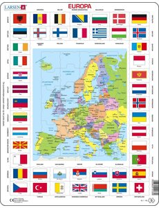  Larsen puzzel Europa met vlaggen - 70 stukjes