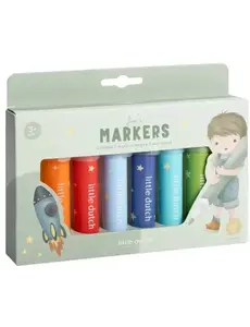 Little Dutch Jim's dikke viltstiften - 8 stuks heldere kleuren