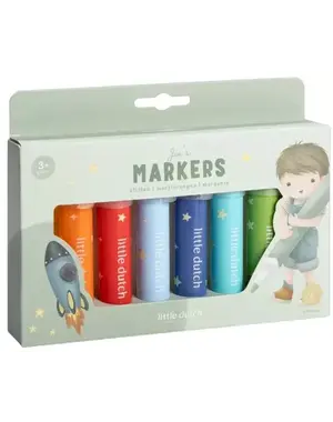 Little Dutch Jim's dikke viltstiften - 8 stuks heldere kleuren