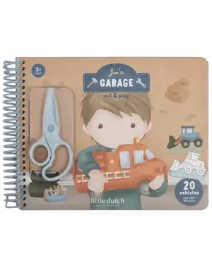 Little Dutch Jim's knutselboek Garage, met schaar