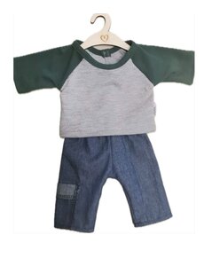 Hollie Kledingset Robin jeans en shirt groen