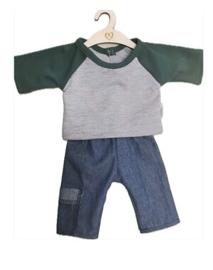 Hollie Kledingset Robin jeans en shirt groen