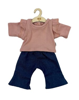 Hollie Kledingset Pansy flared  jeans met roze shirt