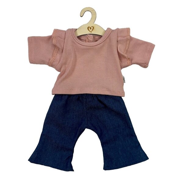 Hollie Kledingset Pansy flared  jeans met roze shirt