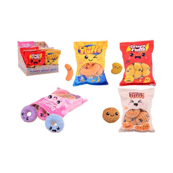 JohnToy Fluffy menu snack zakjes, 4 assortie