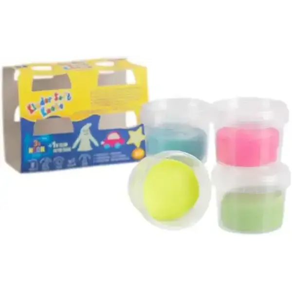 Feuchtmann Soft Klei Hyper 4x80g (3x Neon & 1 Glow In The Dark)
