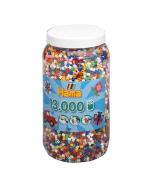 Hama Strijkkralen basiskleuren pot - 13000 stuks