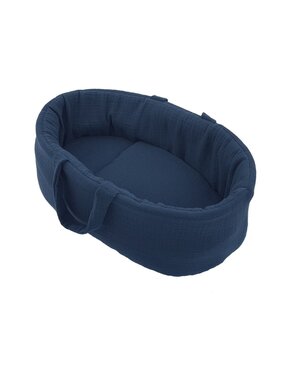Hollie Poppendraagmand Indigo blauw Mousseline - voor poppen tot 36 cm