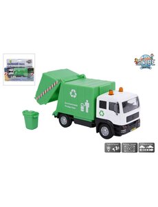 Kids Globe Vuilniswagen met licht en geluid, 15 cm
