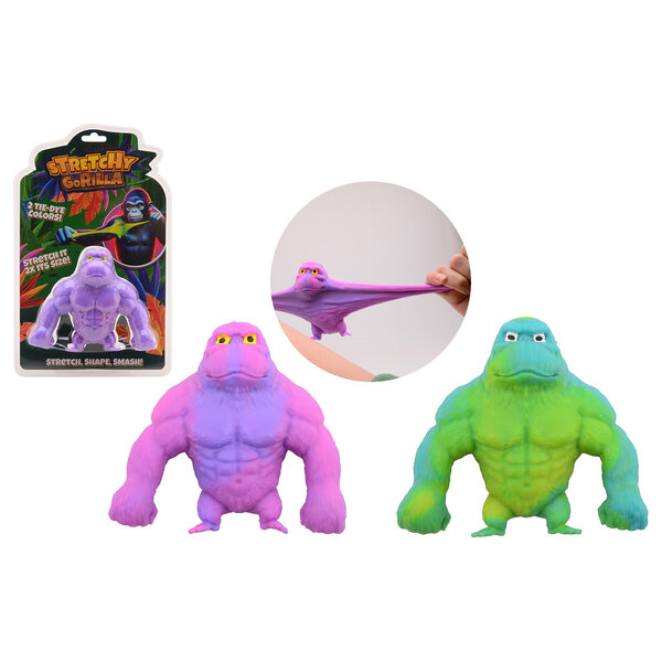 JohnToy Jungle Expedition Super stretch gorilla Neon  in 2 kleuren - 12cm