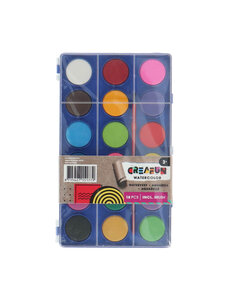 Creafun Waterverf tablet met penseel 18 kleuren