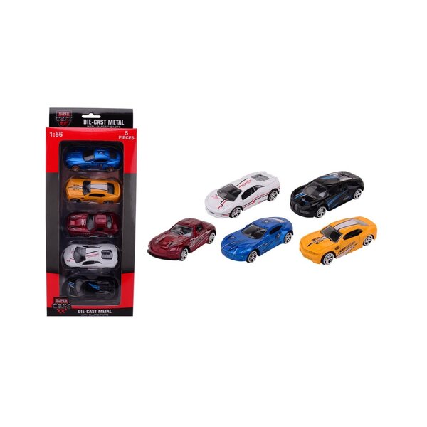 JohnToy Die-cast auto’s 5 stuks 1:56