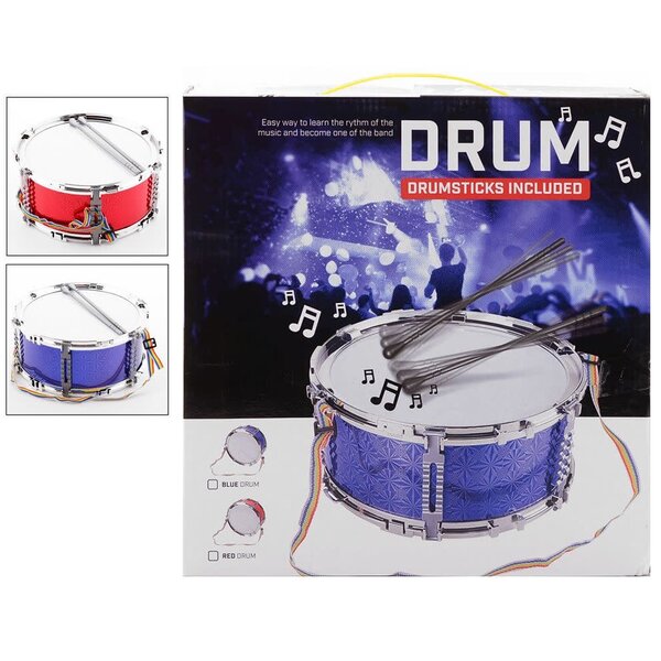 JohnToy Trommel 30x13 cm, blauw of rood