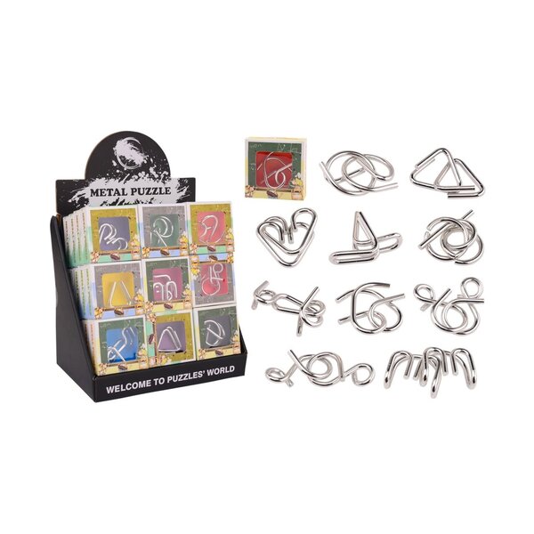 JohnToy Hersenkraker metalen puzzel - 9 verschillende soorten