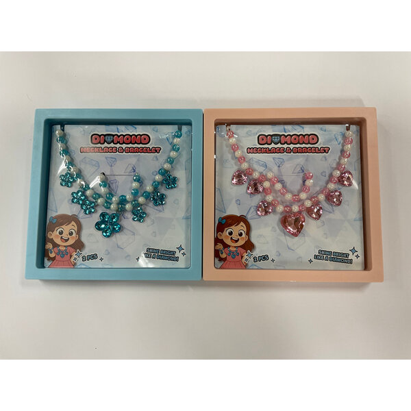 JohnToy Parel ketting en armband - 2 kleuren