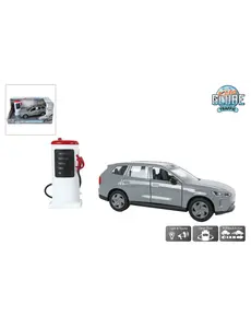 Kids Globe Volvo EX90 met oplaadpaal  - met licht, geluid en pull back functie