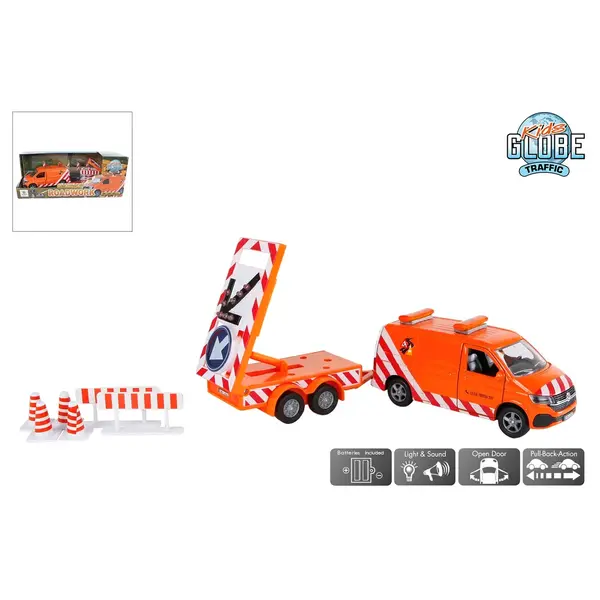 Kids Globe Volkswagen Transporter met pijlwagen met licht - 27,5cm