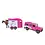Kids Globe Land Rover met Cheval Liberte paardentrailer roze, met pull back