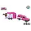 Kids Globe Land Rover met Cheval Liberte paardentrailer roze, met pull back
