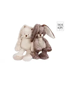 Take me Home Konijn pluche zittend - 2 assortie 19-29 cm
