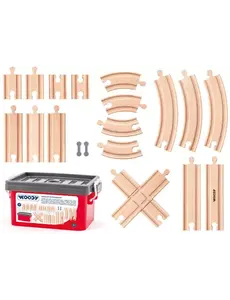 Woody Treinbaan uitbreiding rails - 20 delig
