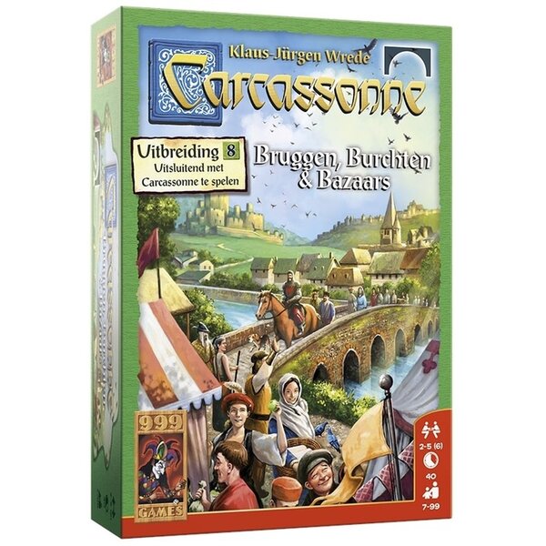 999 Games Carcassonne uitbreiding - Bruggen, Burchten en Bazaars