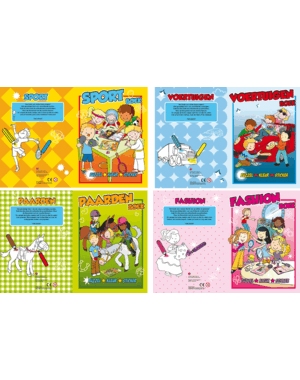  Kleurboek met stickers, 16 pagina's - assorti