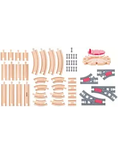 Woody Treinbaan uitbreiding rails - 50 delig