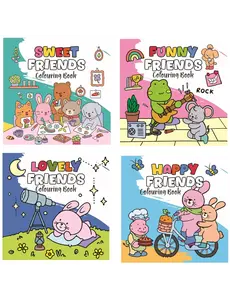 Rebo Cozy kleurboek Happy Friends serie 1, 4 soorten - per stuk