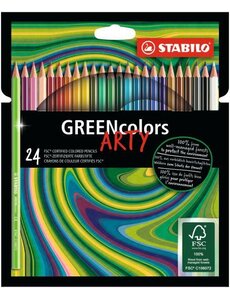 Stabilo Kleurpotloden Arty Green colors, 24 stuks