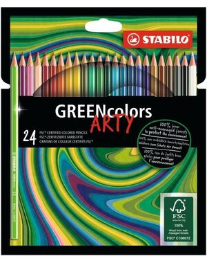 Stabilo Kleurpotloden Arty Green colors, 24 stuks