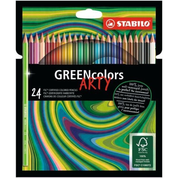 Stabilo Kleurpotloden Arty Green colors, 24 stuks