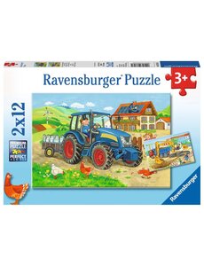 Ravensburger Boerderij en bouwplaats 2x12 stukjes